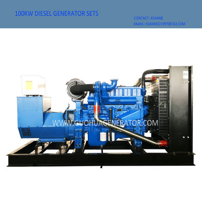 Conjunto de generador diesel de 100 kW sin escobillas Genset refrigerado por agua con tanque de combustible base Y100